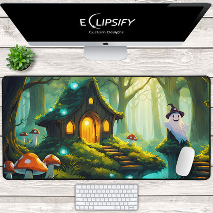 Enchanted Haven: Ghost In Forest Cottagecore Gaming Mouse Pad