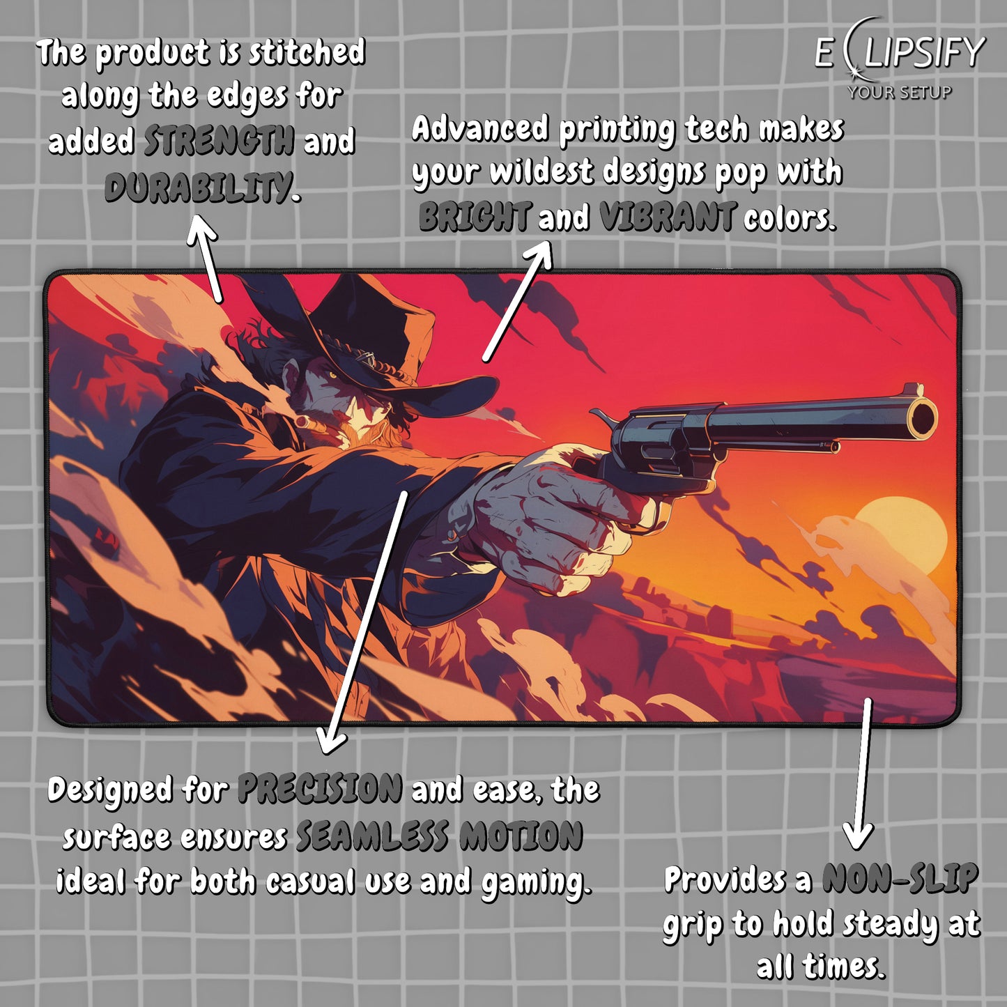 Reckless Outlaw: Cowboy Gaming Mouse Pad