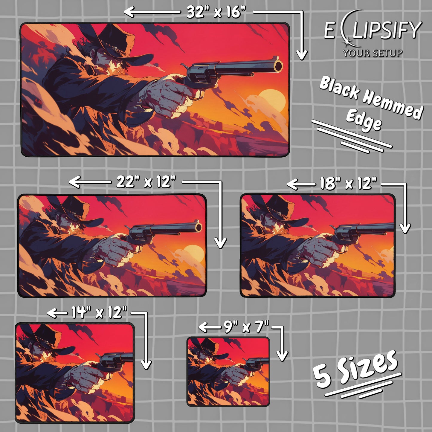 Reckless Outlaw: Cowboy Gaming Mouse Pad