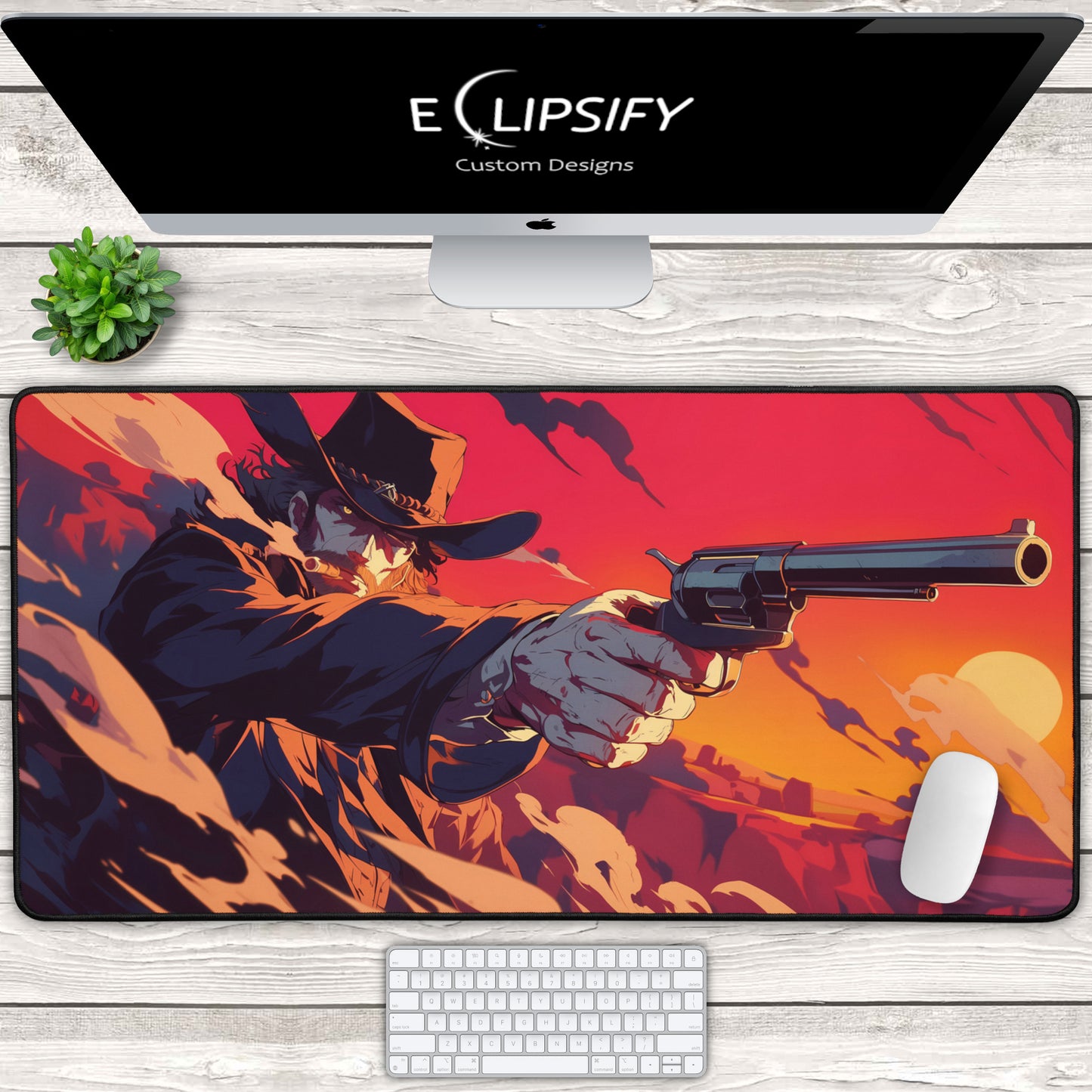 Reckless Outlaw: Cowboy Gaming Mouse Pad