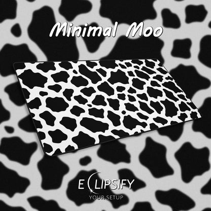 Minimal Moo: Black And White Pattern Minimalist Mouse Pad