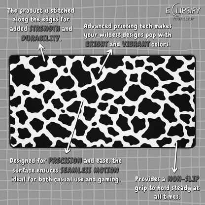 Minimal Moo: Black And White Pattern Minimalist Mouse Pad
