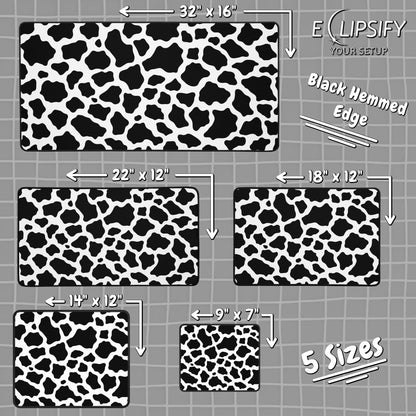 Minimal Moo: Black And White Pattern Minimalist Mouse Pad