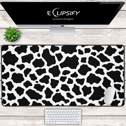 Minimal Moo: Black And White Pattern Minimalist Mouse Pad