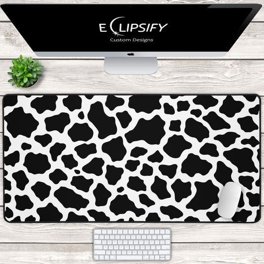 Minimal Moo: Black And White Pattern Minimalist Mouse Pad