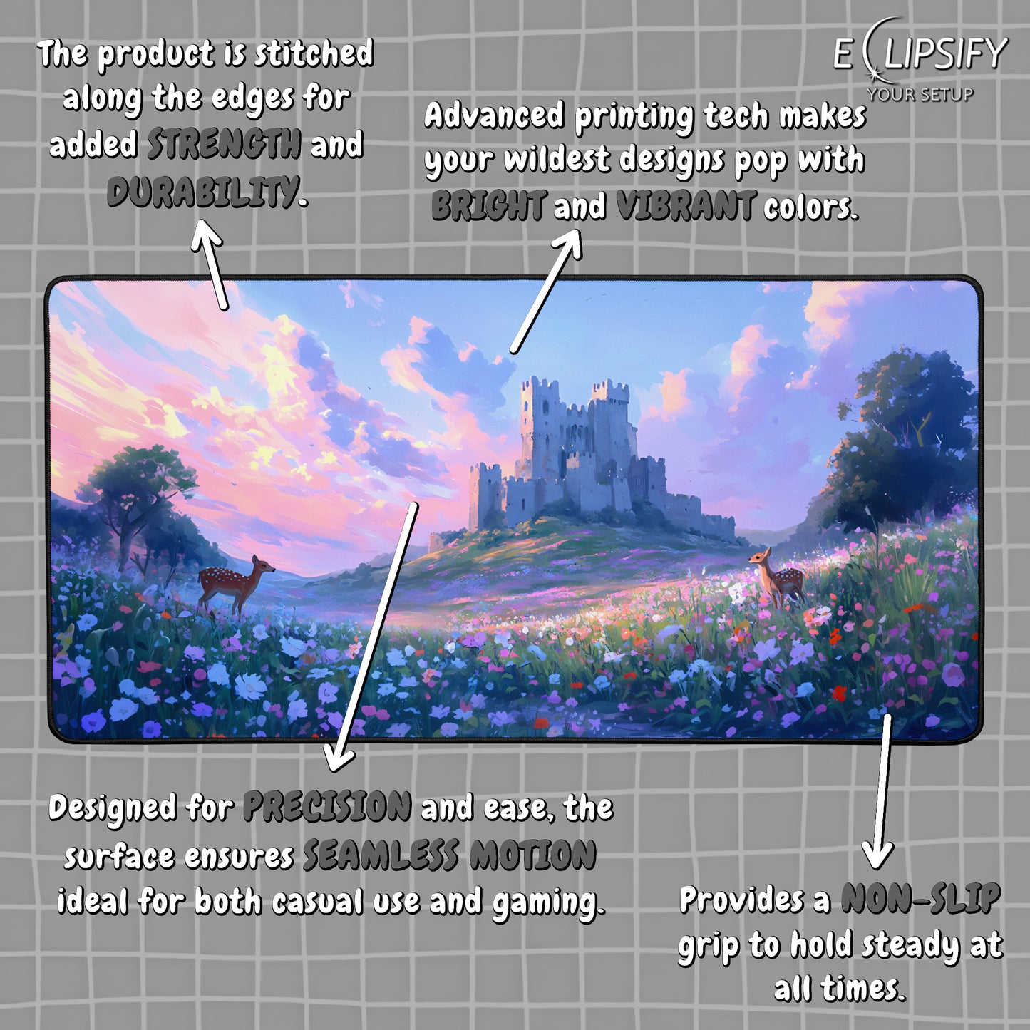 Wildflower Watcher: Deer Wildflower Gaming Mouse Pad
