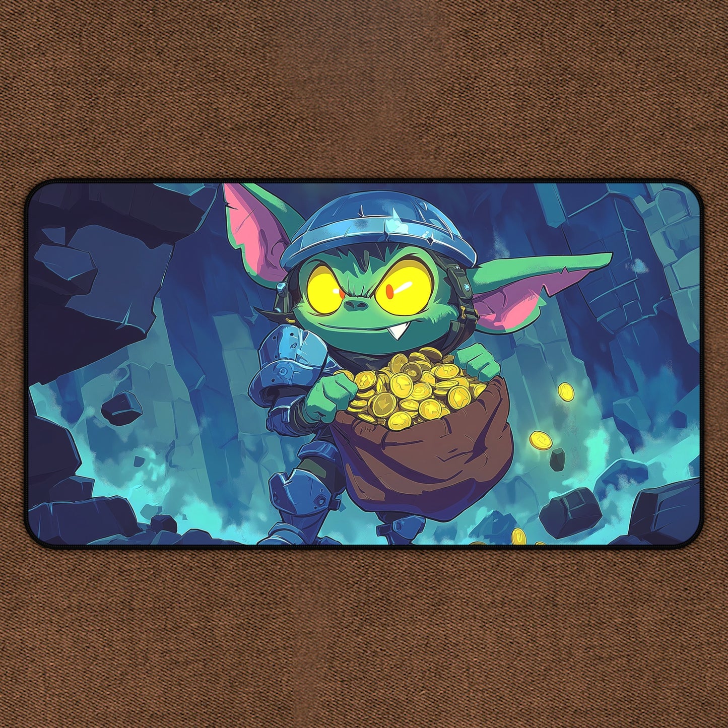 Loot And Scoot: Goblin Stealing Gold TCG Playmat