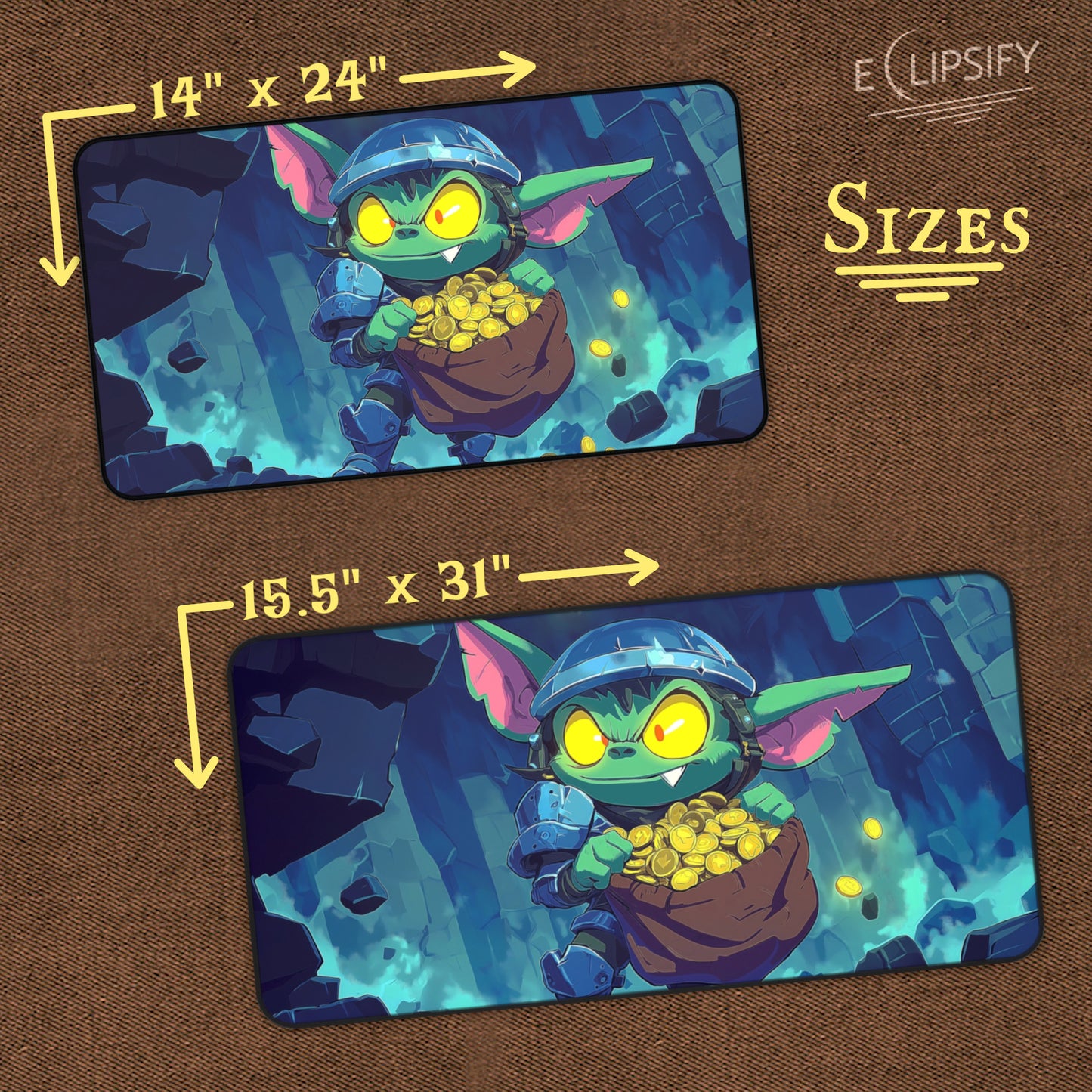 Loot And Scoot: Goblin Stealing Gold TCG Playmat