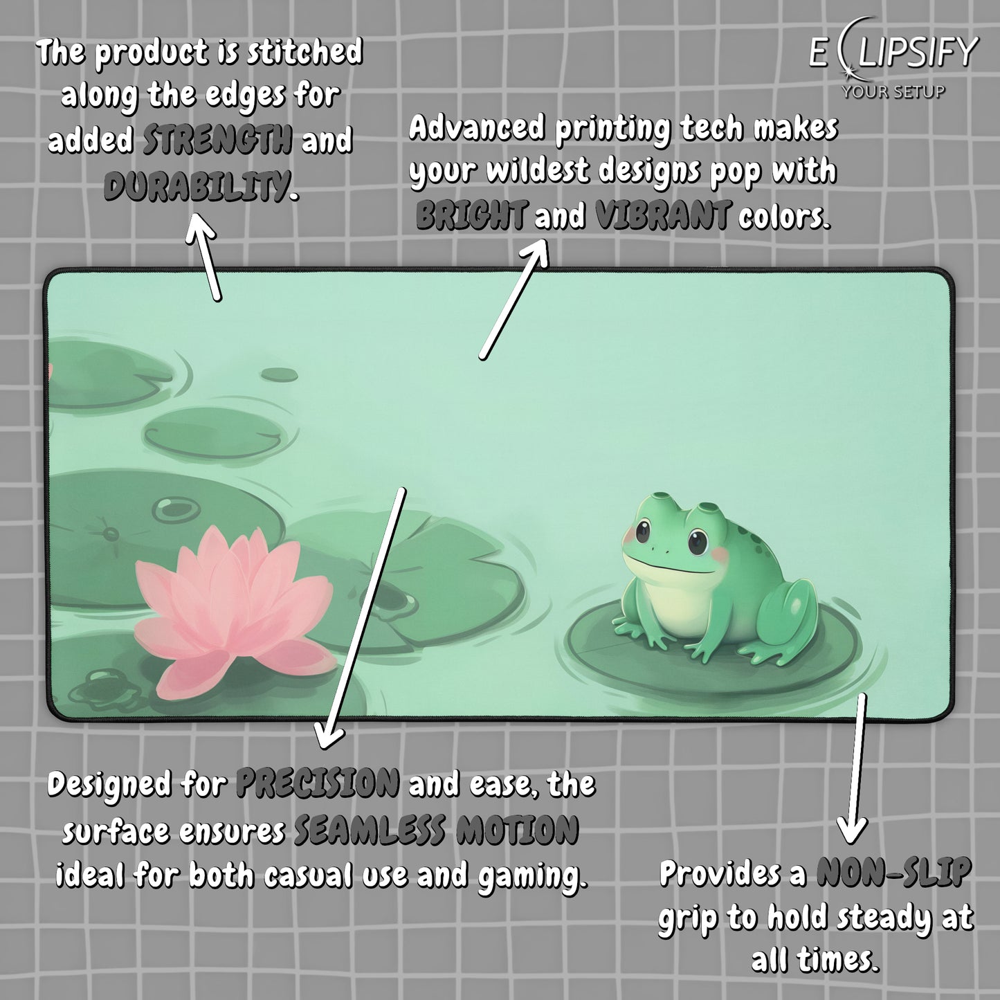 Lily Jumper: Green Frog Minimalist Mouse Pad