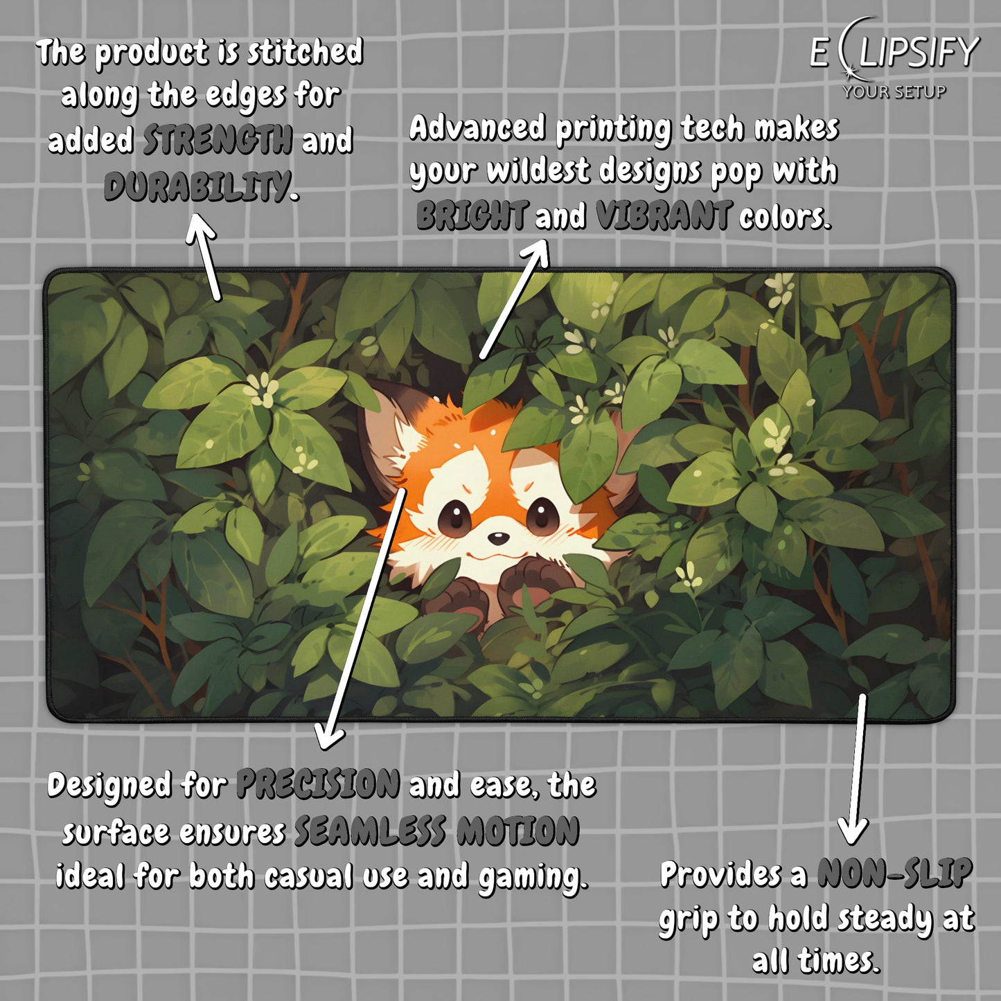 Bush Panda: Cute Red Panda Gaming Mouse Pad