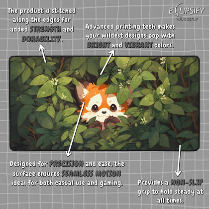 Bush Panda: Cute Red Panda Gaming Mouse Pad