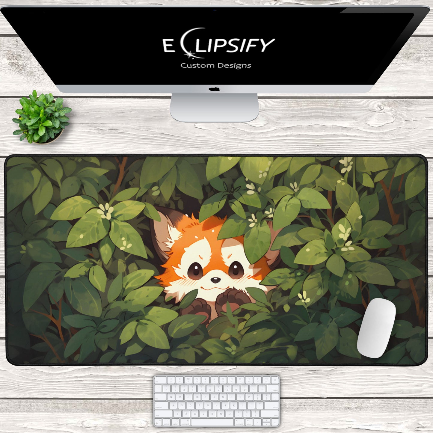 Bush Panda: Cute Red Panda Gaming Mouse Pad