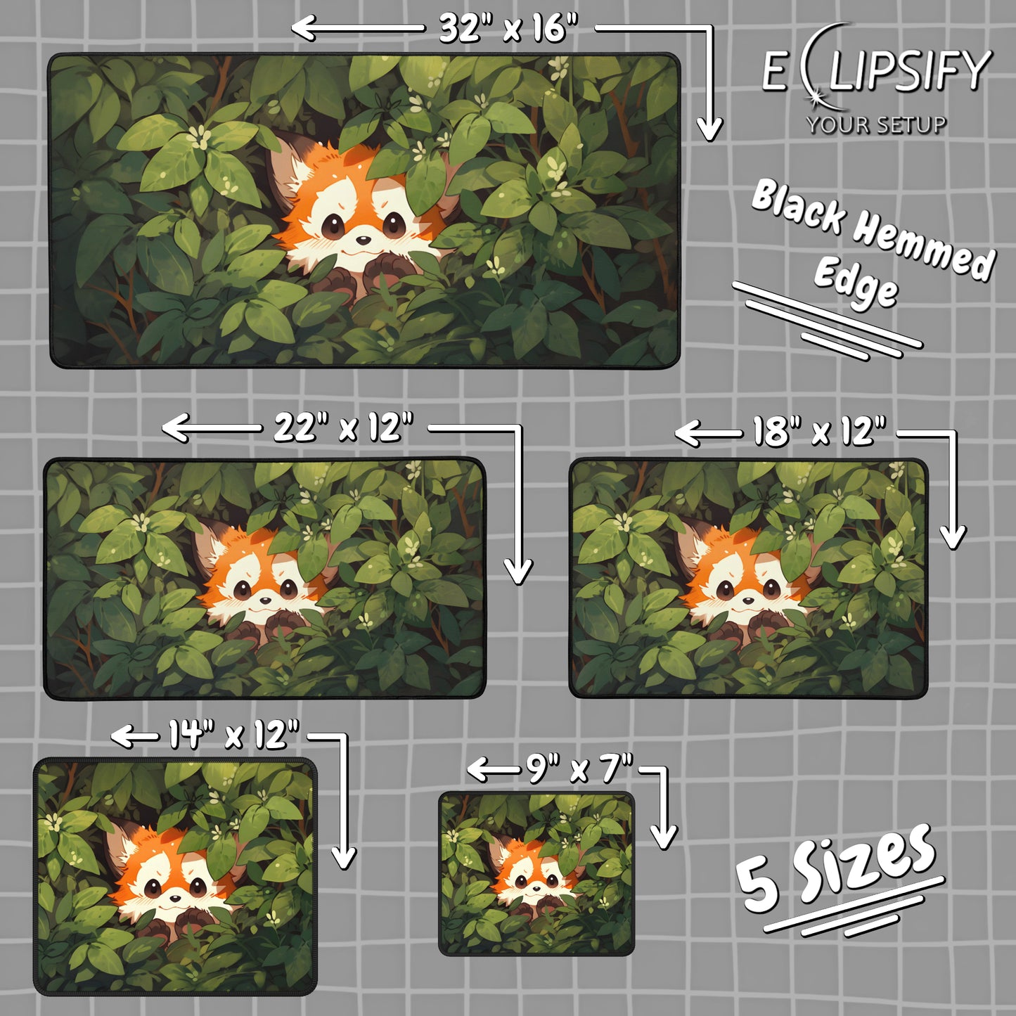 Bush Panda: Cute Red Panda Gaming Mouse Pad