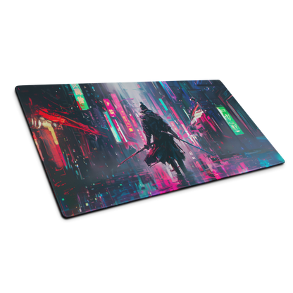 Future Warrior: Cyberpunk Samurai Gaming Mouse Pad