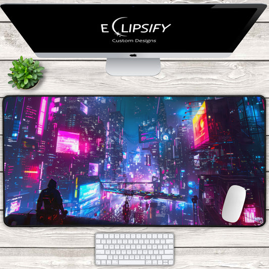 Neon Nights: Cyberpunk City Gaming Mouse Pad