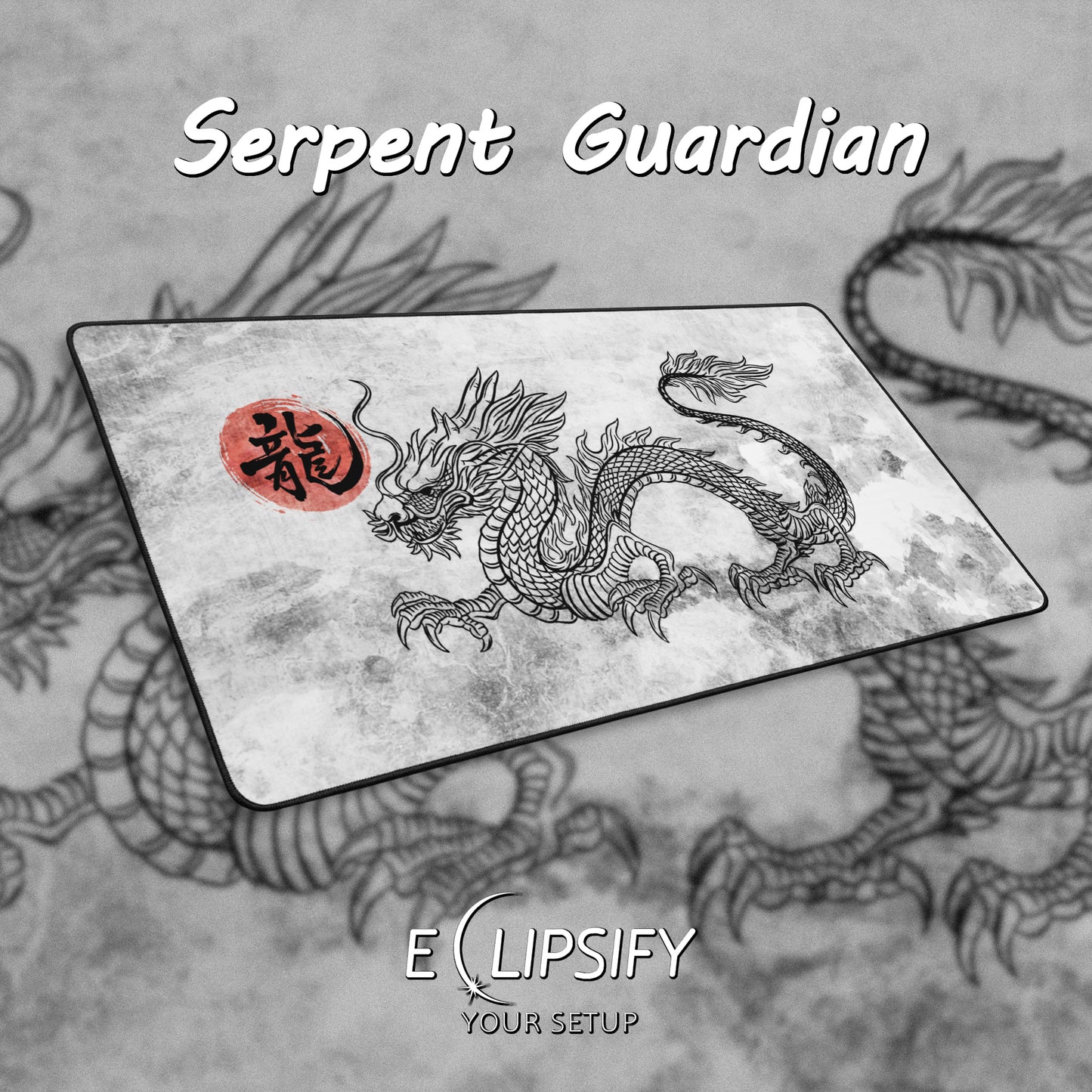 Serpent Guardian: Japanese Dragon Gaming Mouse Pad