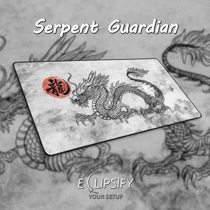 Serpent Guardian: Japanese Dragon Gaming Mouse Pad