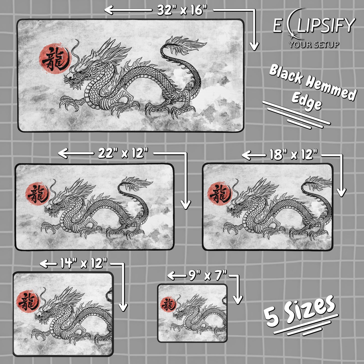 Serpent Guardian: Japanese Dragon Gaming Mouse Pad