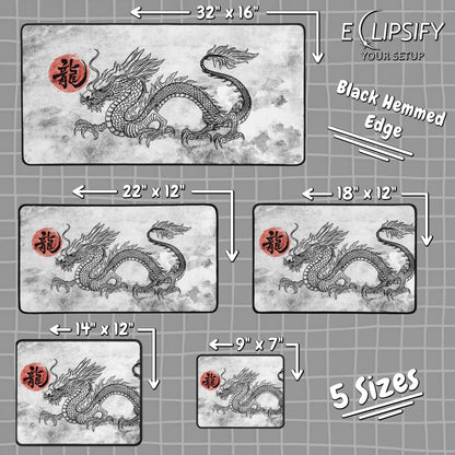 Serpent Guardian: Japanese Dragon Gaming Mouse Pad
