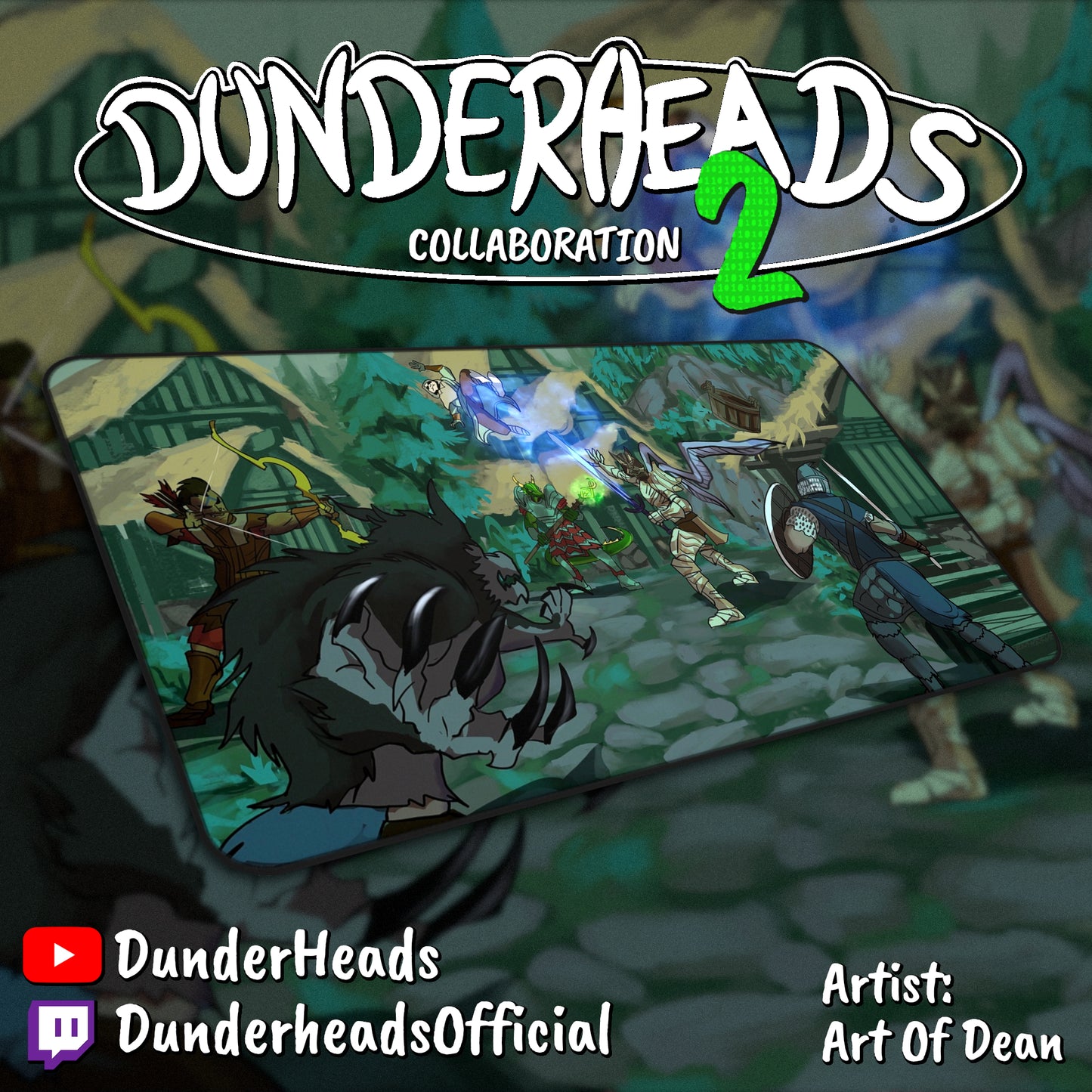 DunderHeads "The Four Hunters" Content Creator Collaboration Gaming Mouse Pad