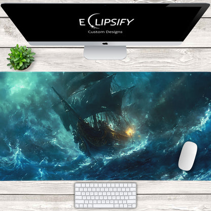 The Flying Dutchman: Pirate Ship Gaming Mouse Pad
