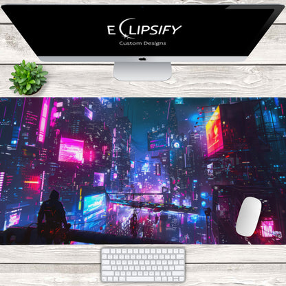 Neon Nights: Cyberpunk City Gaming Mouse Pad