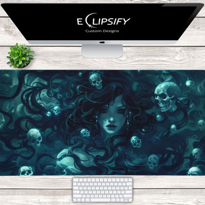 Stone Serpent: Medusa And Skulls Gaming Mouse Pad