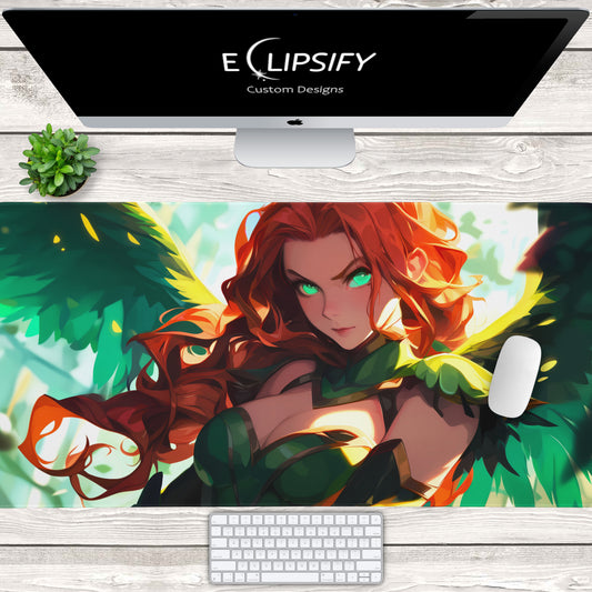 Arcane Archer: Green Ranger Anime Girl Gaming Mouse Pad