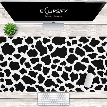 Minimal Moo: Black And White Pattern Minimalist Mouse Pad
