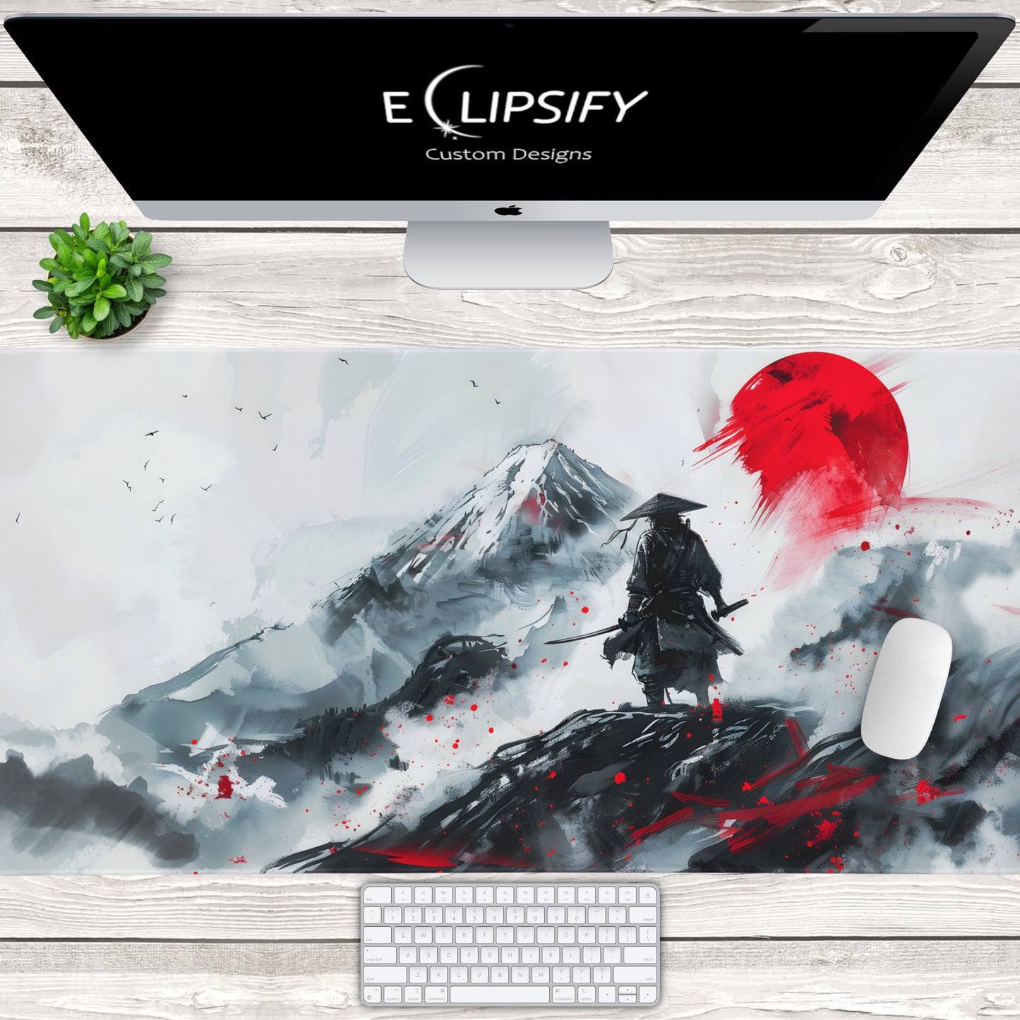 The Samurai Journey: Samurai Japanese Gaming Mouse Pad
