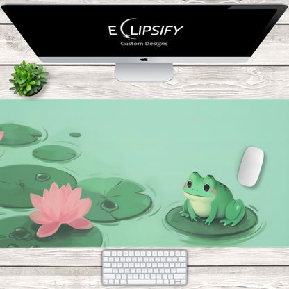 Lily Jumper: Green Frog Minimalist Mouse Pad