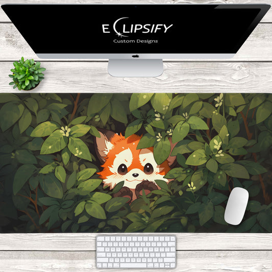 Bush Panda: Cute Red Panda Gaming Mouse Pad