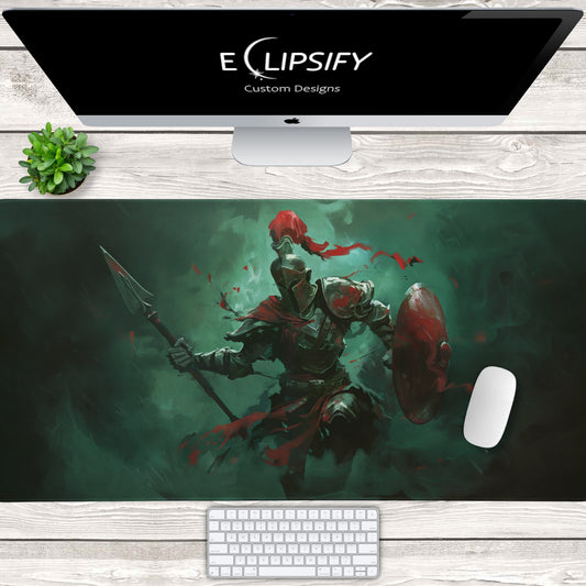 Undead Spartan: Zombie Spartan Gaming Mouse Pad