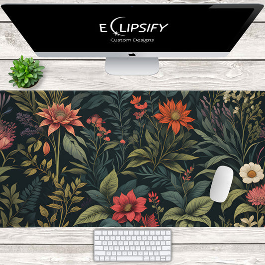 Botanical Harmony: Flower Floral Mouse Pad