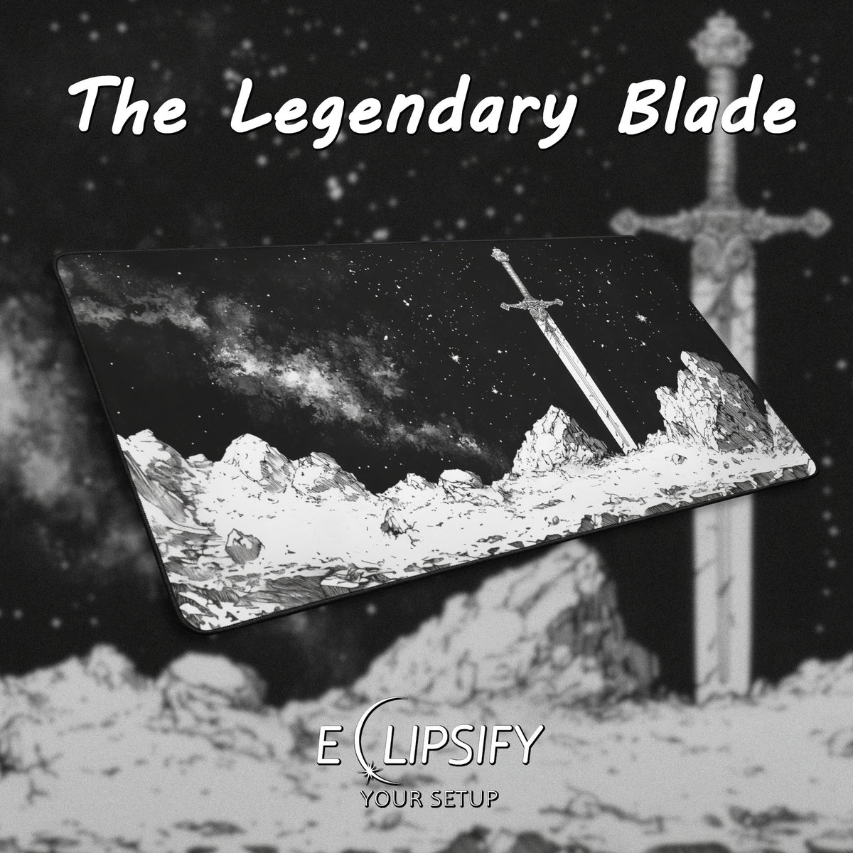 The Legendary Blade: Excalibur Gaming Mouse Pad