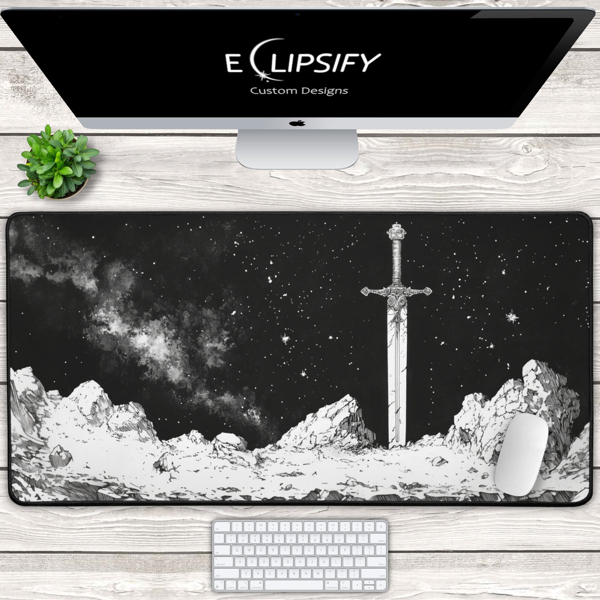 The Legendary Blade: Excalibur Gaming Mouse Pad