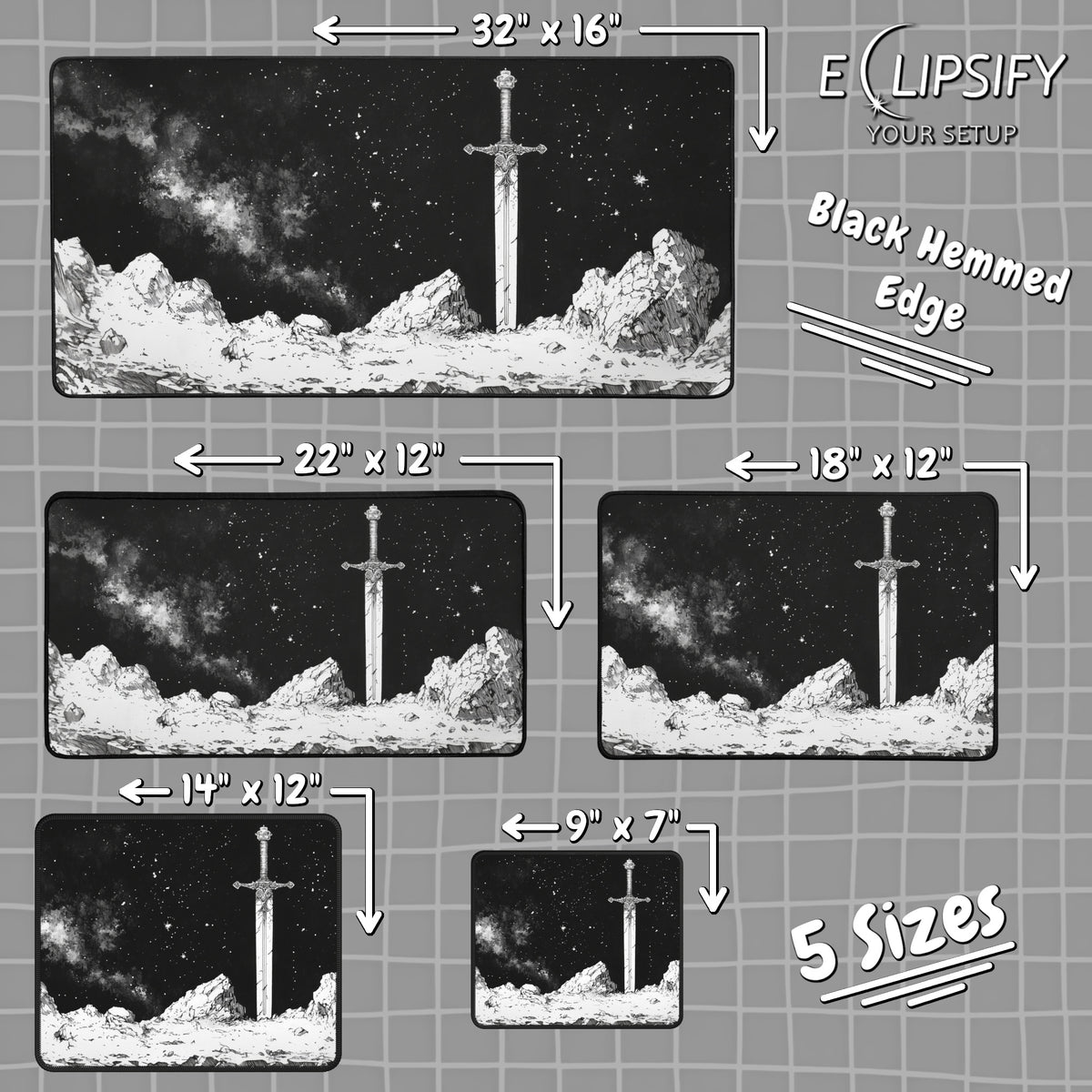 The Legendary Blade: Excalibur Gaming Mouse Pad