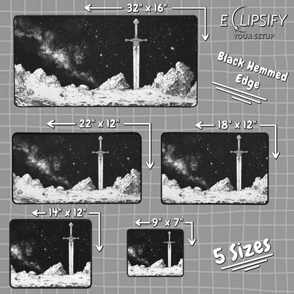 The Legendary Blade: Excalibur Gaming Mouse Pad