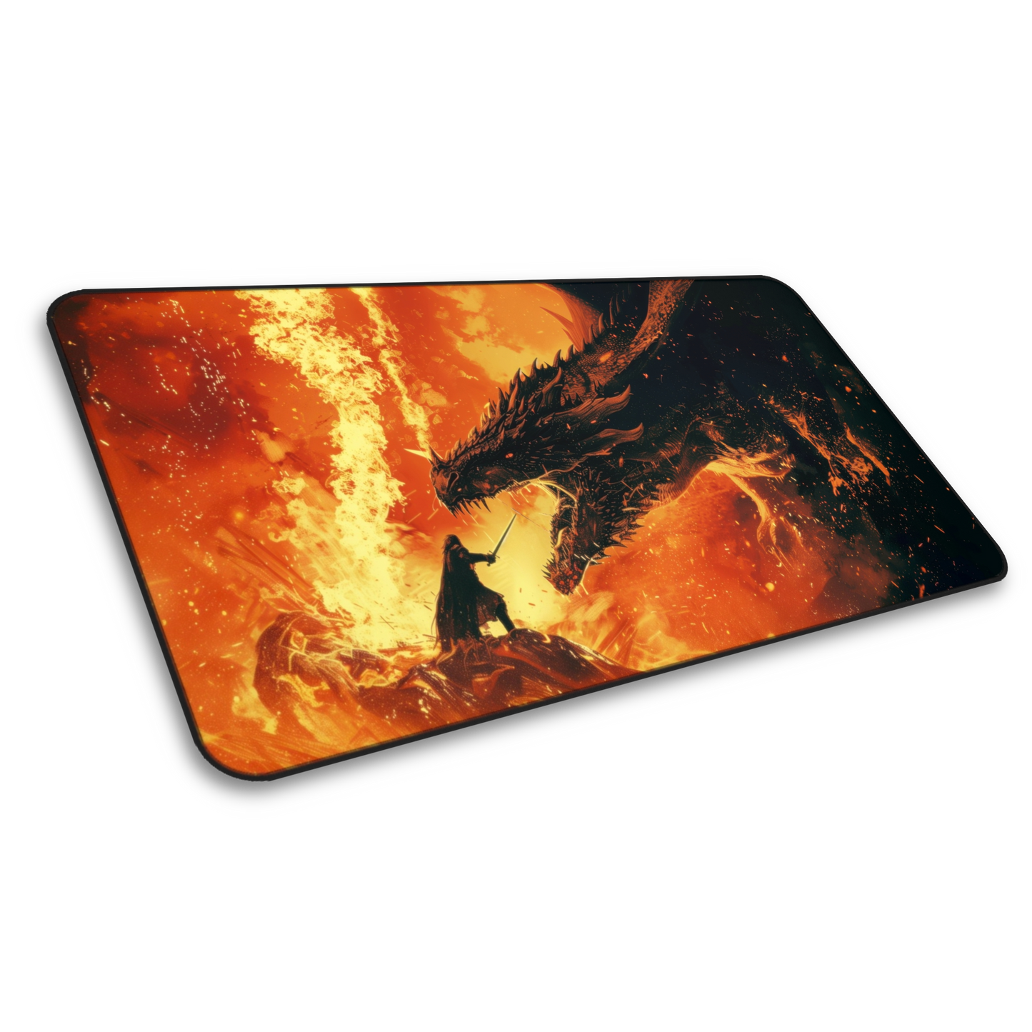 Inferno Clash: Warrior VS Dragon Gaming Mouse Pad