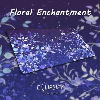 Floral Enchantment: Magical Blue Flowers Mouse Pad