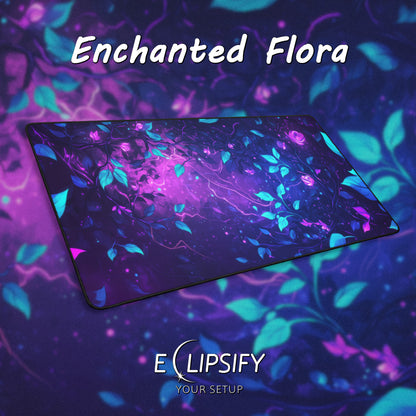 Enchanted Flora: Purple Magical Floral Mouse Pad