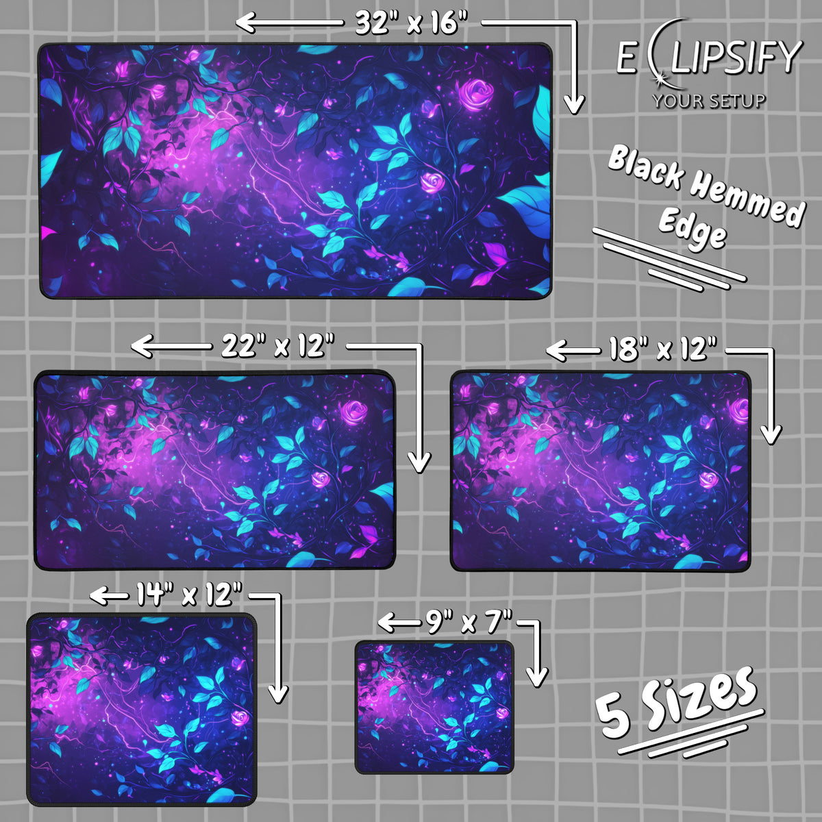 Enchanted Flora: Purple Magical Floral Mouse Pad