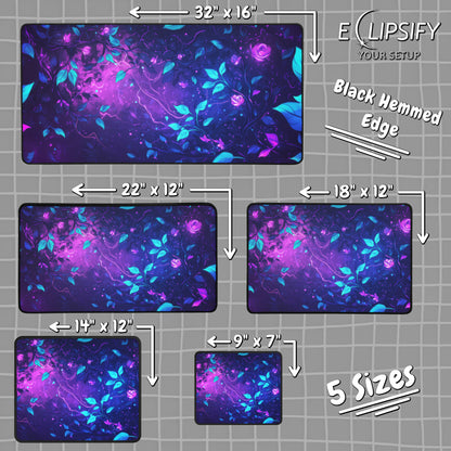 Enchanted Flora: Purple Magical Floral Mouse Pad