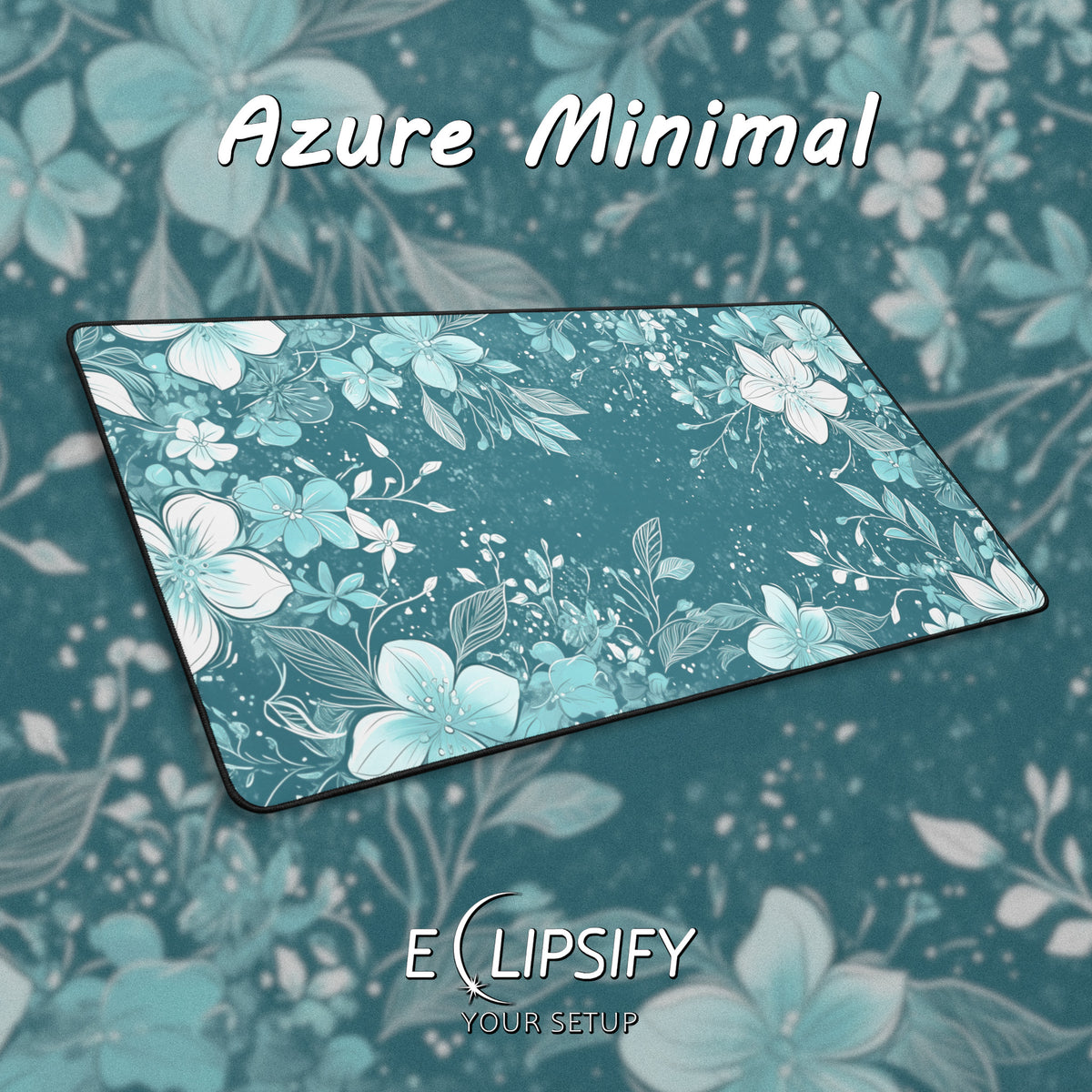 Teal Petals: Floral Gaming Mouse Pad