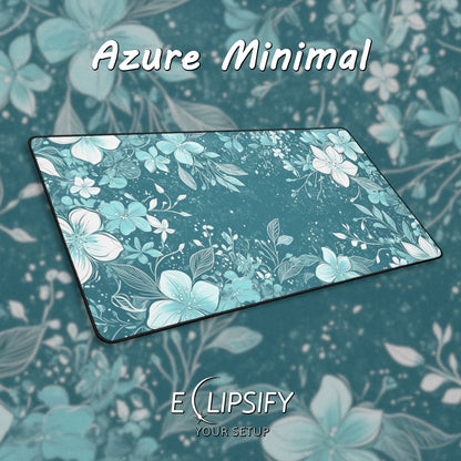 Teal Petals: Floral Gaming Mouse Pad
