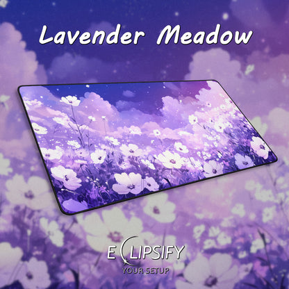 Lavender Meadow: Purple Flowers Floral Mouse Pad