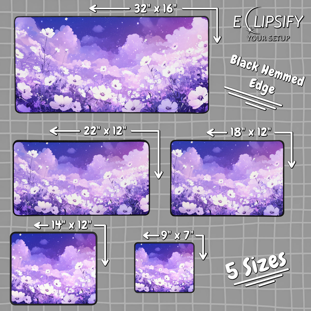 Lavender Meadow: Purple Flowers Floral Mouse Pad