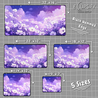 Lavender Meadow: Purple Flowers Floral Mouse Pad