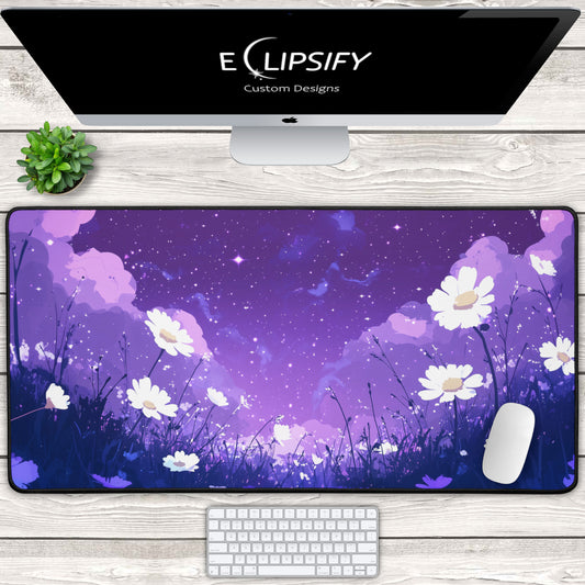 Lavender Soft Bloom: Purple Meadow Cute Mouse Pad