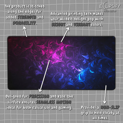 Neon Petals: Floral Gaming Mouse Pad